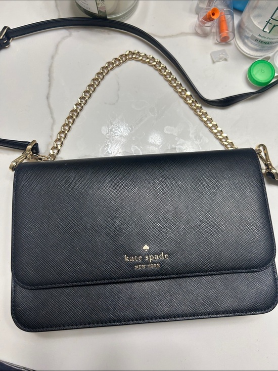 kate spade Handbags - kate spade Black Saffiano Leather Crossbody with Gold Chain